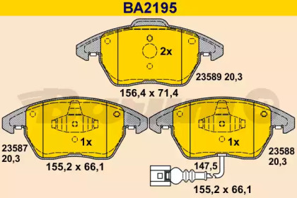 Комплект тормозных колодок (BARUM: BA2195)