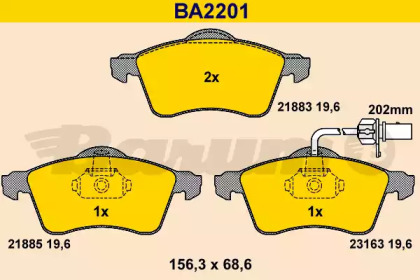 Комплект тормозных колодок (BARUM: BA2201)