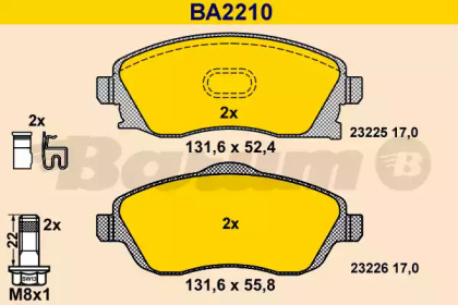 Комплект тормозных колодок (BARUM: BA2210)