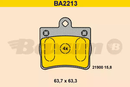 Комплект тормозных колодок (BARUM: BA2213)