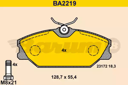 Комплект тормозных колодок (BARUM: BA2219)