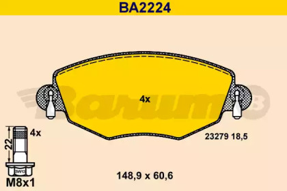 Комплект тормозных колодок (BARUM: BA2224)