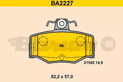 Комплект тормозных колодок (BARUM: BA2227)