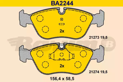 Комплект тормозных колодок (BARUM: BA2244)