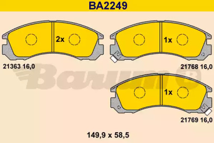 Комплект тормозных колодок (BARUM: BA2249)