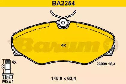 Комплект тормозных колодок (BARUM: BA2254)