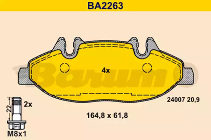 Комплект тормозных колодок (BARUM: BA2263)