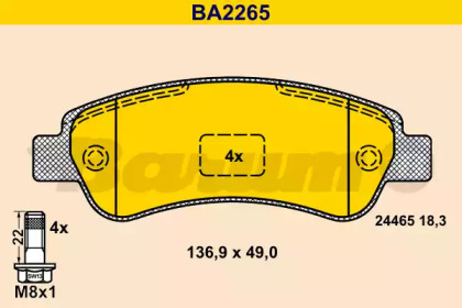 Комплект тормозных колодок (BARUM: BA2265)