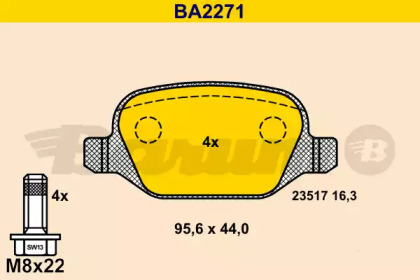 Комплект тормозных колодок (BARUM: BA2271)