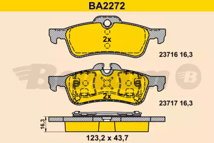 Комплект тормозных колодок (BARUM: BA2272)