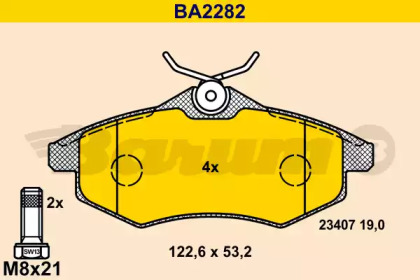 Комплект тормозных колодок (BARUM: BA2282)