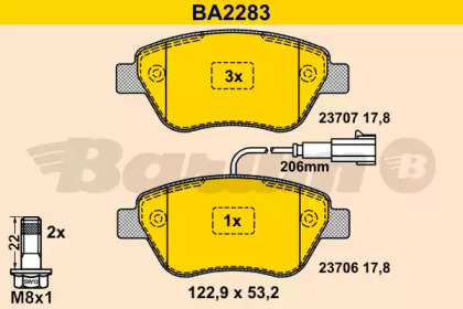 Комплект тормозных колодок (BARUM: BA2283)