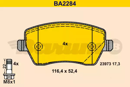 Комплект тормозных колодок (BARUM: BA2284)