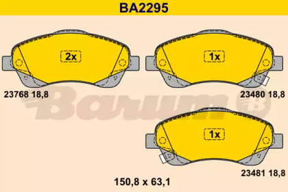 Комплект тормозных колодок (BARUM: BA2295)