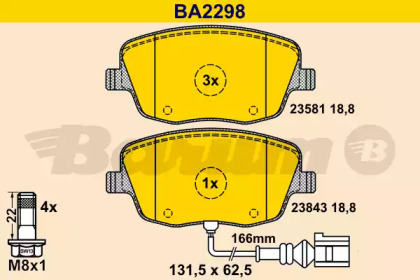 Комплект тормозных колодок (BARUM: BA2298)