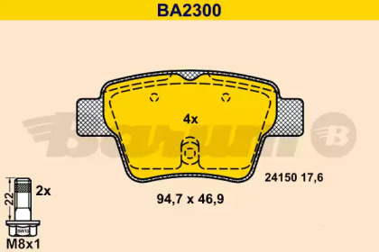 Комплект тормозных колодок (BARUM: BA2300)