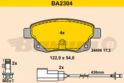 Комплект тормозных колодок (BARUM: BA2304)