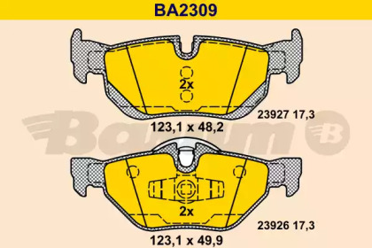 Комплект тормозных колодок (BARUM: BA2309)