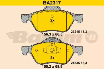 Комплект тормозных колодок (BARUM: BA2317)