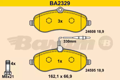 Комплект тормозных колодок (BARUM: BA2329)