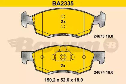 Комплект тормозных колодок (BARUM: BA2335)