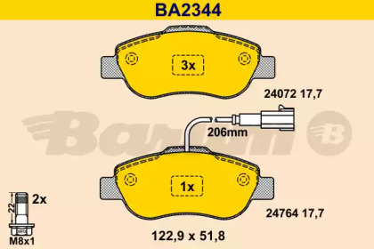 Комплект тормозных колодок (BARUM: BA2344)