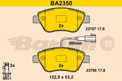 Комплект тормозных колодок (BARUM: BA2350)