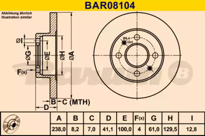 Тормозной диск (BARUM: BAR08104)