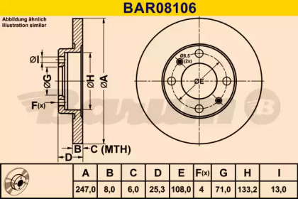 Тормозной диск (BARUM: BAR08106)