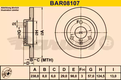 Тормозной диск (BARUM: BAR08107)