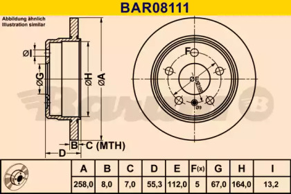 Тормозной диск (BARUM: BAR08111)