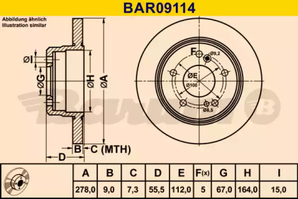 Тормозной диск (BARUM: BAR09114)