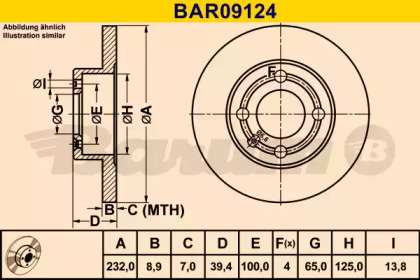 Тормозной диск (BARUM: BAR09124)