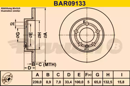 Тормозной диск (BARUM: BAR09133)