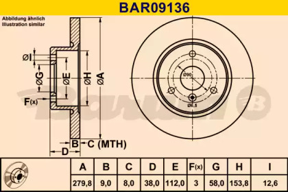 Тормозной диск (BARUM: BAR09136)