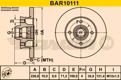 Тормозной диск (BARUM: BAR10111)