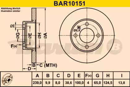 Тормозной диск (BARUM: BAR10151)