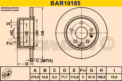 Тормозной диск (BARUM: BAR10185)