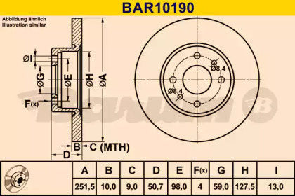 Тормозной диск (BARUM: BAR10190)