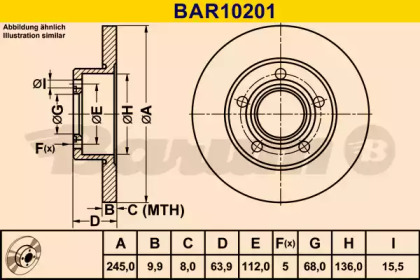 Тормозной диск (BARUM: BAR10201)