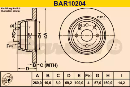 Тормозной диск (BARUM: BAR10204)