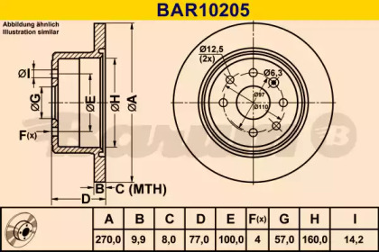 Тормозной диск (BARUM: BAR10205)