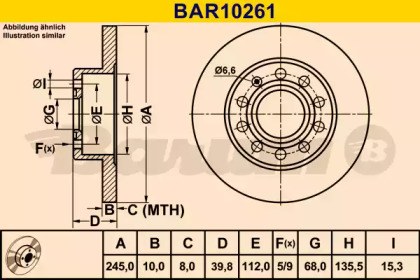 Тормозной диск (BARUM: BAR10261)