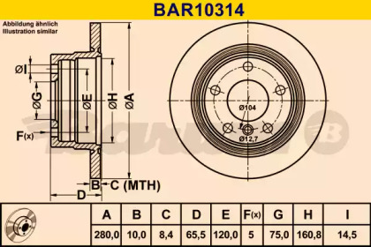 Тормозной диск (BARUM: BAR10314)