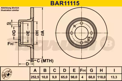 Тормозной диск (BARUM: BAR11115)