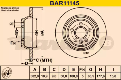 Тормозной диск (BARUM: BAR11145)