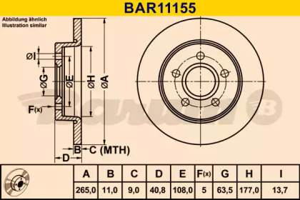 Тормозной диск (BARUM: BAR11155)