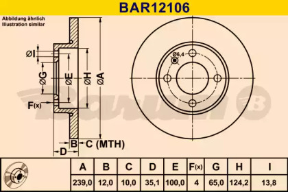 Тормозной диск (BARUM: BAR12106)