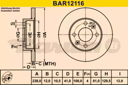 Тормозной диск (BARUM: BAR12116)