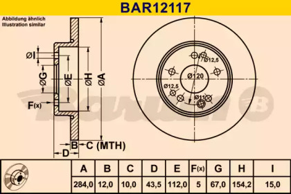 Тормозной диск (BARUM: BAR12117)